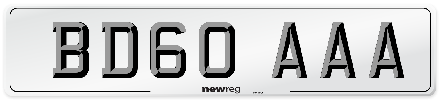 BD60 AAA Number Plate from New Reg
